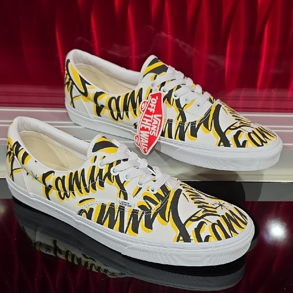 Vans Era Family Graffiti Yellow Black Skate Shoes Men’s 13